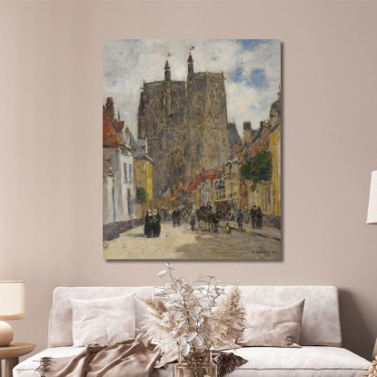 Abbeville Via E Chiesa Di Saint-Vulfran Eugène Boudin ebd2 quadro stampato su tela