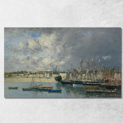 Barche All’Ancora Nel Porto Di Portrieux Eugène Boudin ebd8 quadro stampato su tela