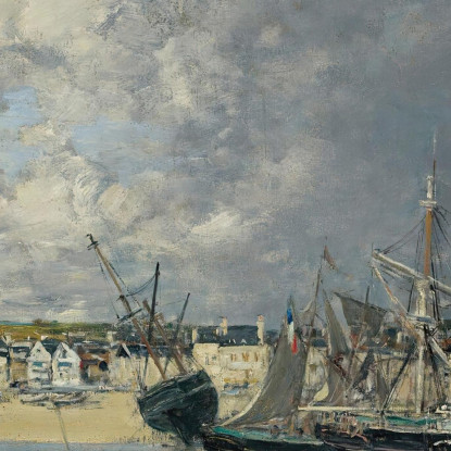 Barche All’Ancora Nel Porto Di Portrieux Eugène Boudin ebd8 quadro stampato su tela