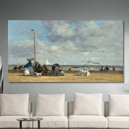 Spiaggia A Trouville Eugène Boudin ebd10 quadro stampato su tela