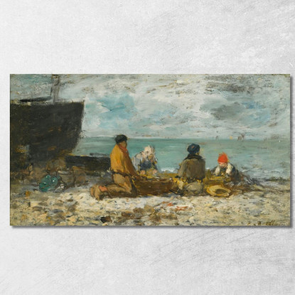 Berck La Spiaggia Eugène Boudin ebd15 quadro stampato su tela
