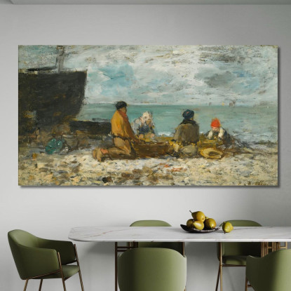 Berck La Spiaggia Eugène Boudin ebd15 quadro stampato su tela