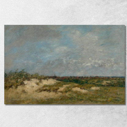 Berck Le Dune Con Mare Agitato Eugène Boudin ebd16 quadro stampato su tela