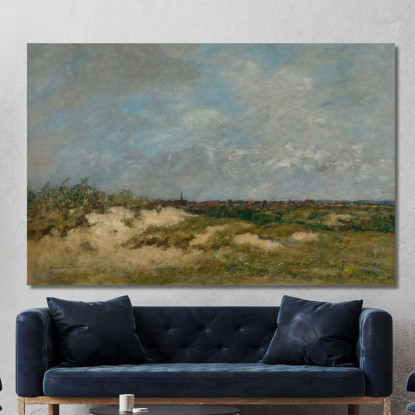 Berck Le Dune Con Mare Agitato Eugène Boudin ebd16 quadro stampato su tela