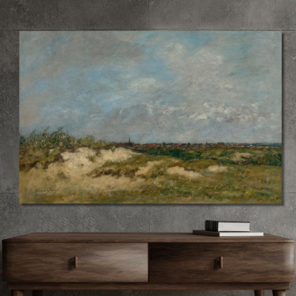 Berck Le Dune Con Mare Agitato Eugène Boudin ebd16 quadro stampato su tela