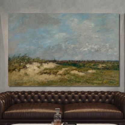 Berck Le Dune Con Mare Agitato Eugène Boudin ebd16 quadro stampato su tela