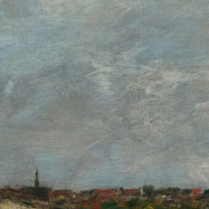 Berck Le Dune Con Mare Agitato Eugène Boudin ebd16 quadro stampato su tela