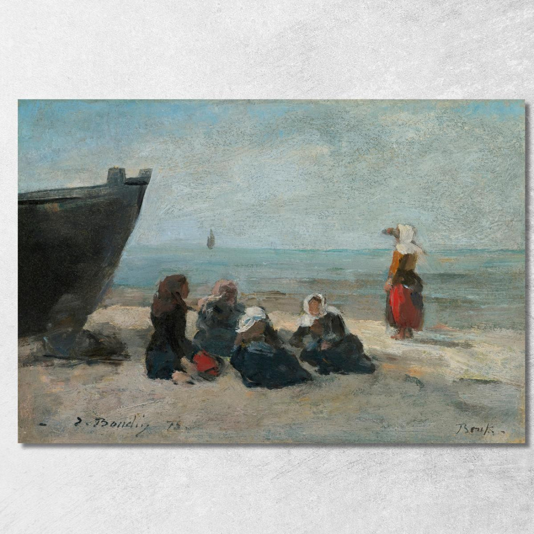 Berck Pescatrici In Attesa Del Ritorno Delle Barche Eugène Boudin ebd17 quadro stampato su tela