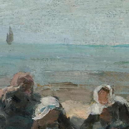 Berck Pescatrici In Attesa Del Ritorno Delle Barche Eugène Boudin ebd17 quadro stampato su tela