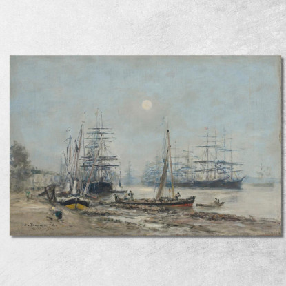 Bordeaux Tre Alberi Nel Porto Eugène Boudin ebd20 quadro stampato su tela
