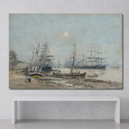 Bordeaux Tre Alberi Nel Porto Eugène Boudin ebd20 quadro stampato su tela