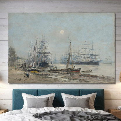 Bordeaux Tre Alberi Nel Porto Eugène Boudin ebd20 quadro stampato su tela