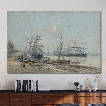 Bordeaux Tre Alberi Nel Porto Eugène Boudin ebd20 quadro stampato su tela