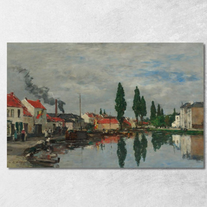 Bruxelles Il Canale Di Lovanio Eugène Boudin ebd21 quadro stampato su tela