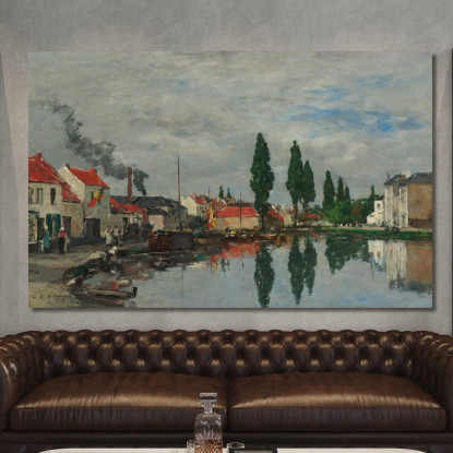 Bruxelles Il Canale Di Lovanio Eugène Boudin ebd21 quadro stampato su tela