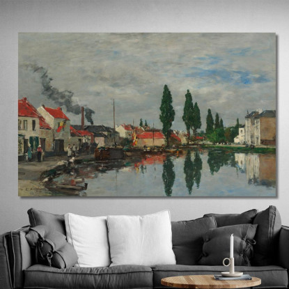 Bruxelles Il Canale Di Lovanio Eugène Boudin ebd21 quadro stampato su tela