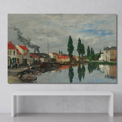 Bruxelles Il Canale Di Lovanio Eugène Boudin ebd21 quadro stampato su tela