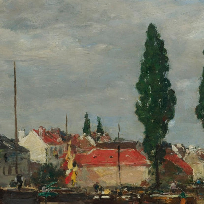 Bruxelles Il Canale Di Lovanio Eugène Boudin ebd21 quadro stampato su tela