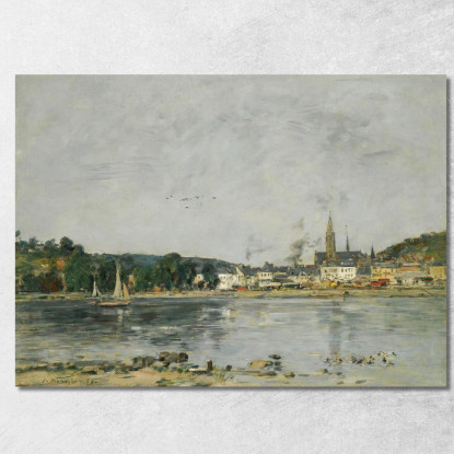 Caudebec-En-Caux Il Molo Sulla Senna Eugène Boudin ebd25 quadro stampato su tela