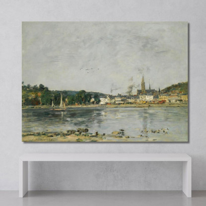 Caudebec-En-Caux Il Molo Sulla Senna Eugène Boudin ebd25 quadro stampato su tela