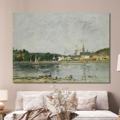 Caudebec-En-Caux Il Molo Sulla Senna Eugène Boudin ebd25 quadro stampato su tela