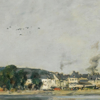 Caudebec-En-Caux Il Molo Sulla Senna Eugène Boudin ebd25 quadro stampato su tela