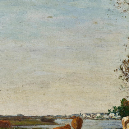 Casolare E Pascolo Sulle Rive Della Touques Eugène Boudin ebd26 quadro stampato su tela