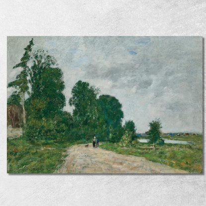 Sentiero Animato Lungo Il Fiume Eugène Boudin ebd27 quadro stampato su tela