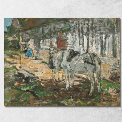 Cavallo Normanno Eugène Boudin ebd28 quadro stampato su tela