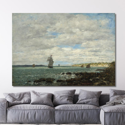 Costa Della Bretagna Eugène Boudin ebd29 quadro stampato su tela