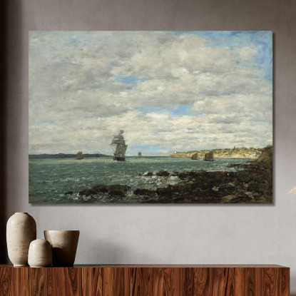 Costa Della Bretagna Eugène Boudin ebd29 quadro stampato su tela