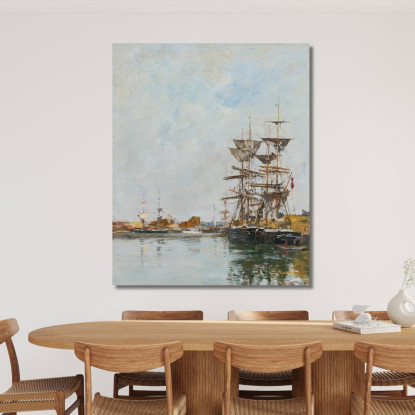 Deauville Il Bacino Eugène Boudin ebd33 quadro stampato su tela