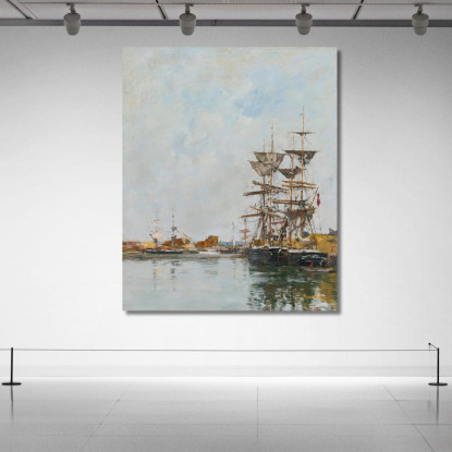 Deauville Il Bacino Eugène Boudin ebd33 quadro stampato su tela