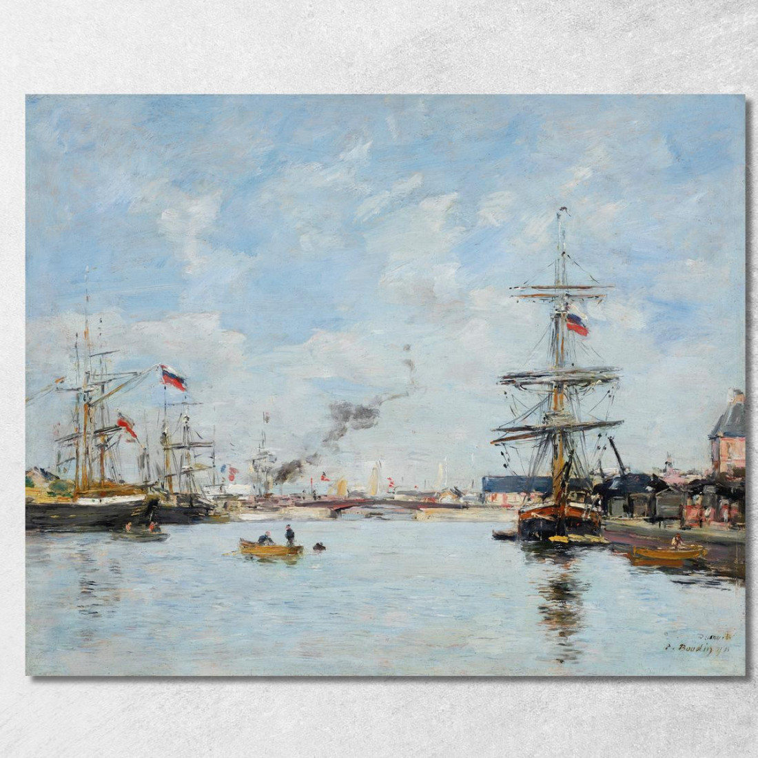 Deauville Il Bacino Con Alta Marea Eugène Boudin ebd34 quadro stampato su tela