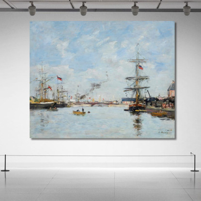 Deauville Il Bacino Con Alta Marea Eugène Boudin ebd34 quadro stampato su tela