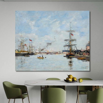 Deauville Il Bacino Con Alta Marea Eugène Boudin ebd34 quadro stampato su tela