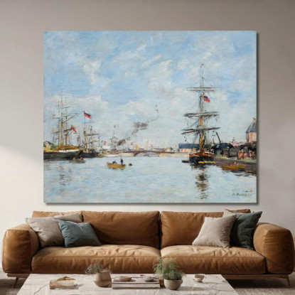 Deauville Il Bacino Con Alta Marea Eugène Boudin ebd34 quadro stampato su tela