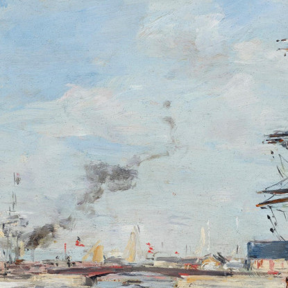 Deauville Il Bacino Con Alta Marea Eugène Boudin ebd34 quadro stampato su tela