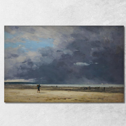 Deauville Bassa Marea Eugène Boudin ebd35 quadro stampato su tela