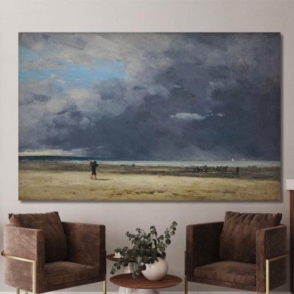 Deauville Bassa Marea Eugène Boudin ebd35 quadro stampato su tela