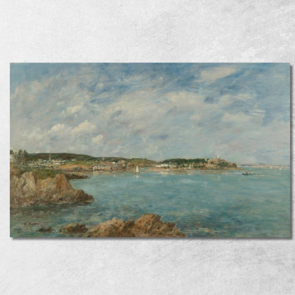 Douarnenez La Baia Vista Dall'Isola Tristan Eugène Boudin ebd39 quadro stampato su tela