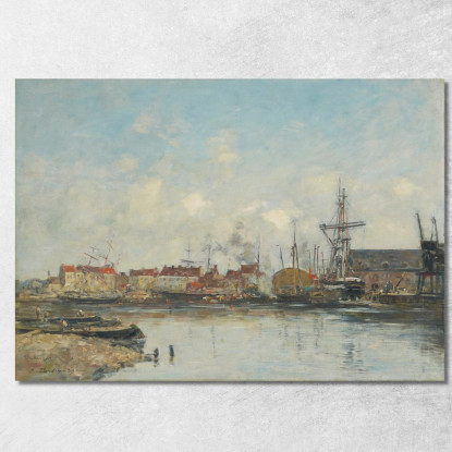 Dunkerque Il Vecchio Bacino Eugène Boudin ebd40 quadro stampato su tela
