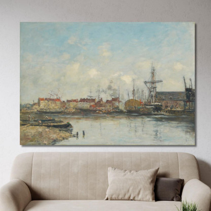 Dunkerque Il Vecchio Bacino Eugène Boudin ebd40 quadro stampato su tela