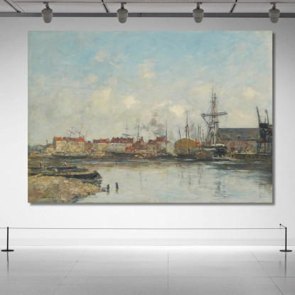 Dunkerque Il Vecchio Bacino Eugène Boudin ebd40 quadro stampato su tela