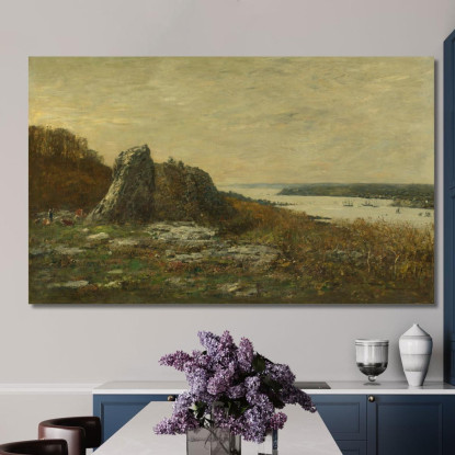 Dintorni Di Brest Foce Dell'Élorn Eugène Boudin ebd43 quadro stampato su tela