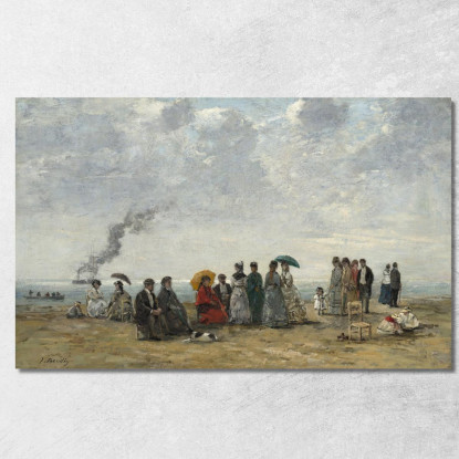 Figure Sulla Spiaggia Eugène Boudin ebd47 quadro stampato su tela