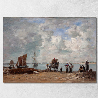 Mogli Di Pescatori In Riva Al Mare Eugène Boudin ebd48 quadro stampato su tela