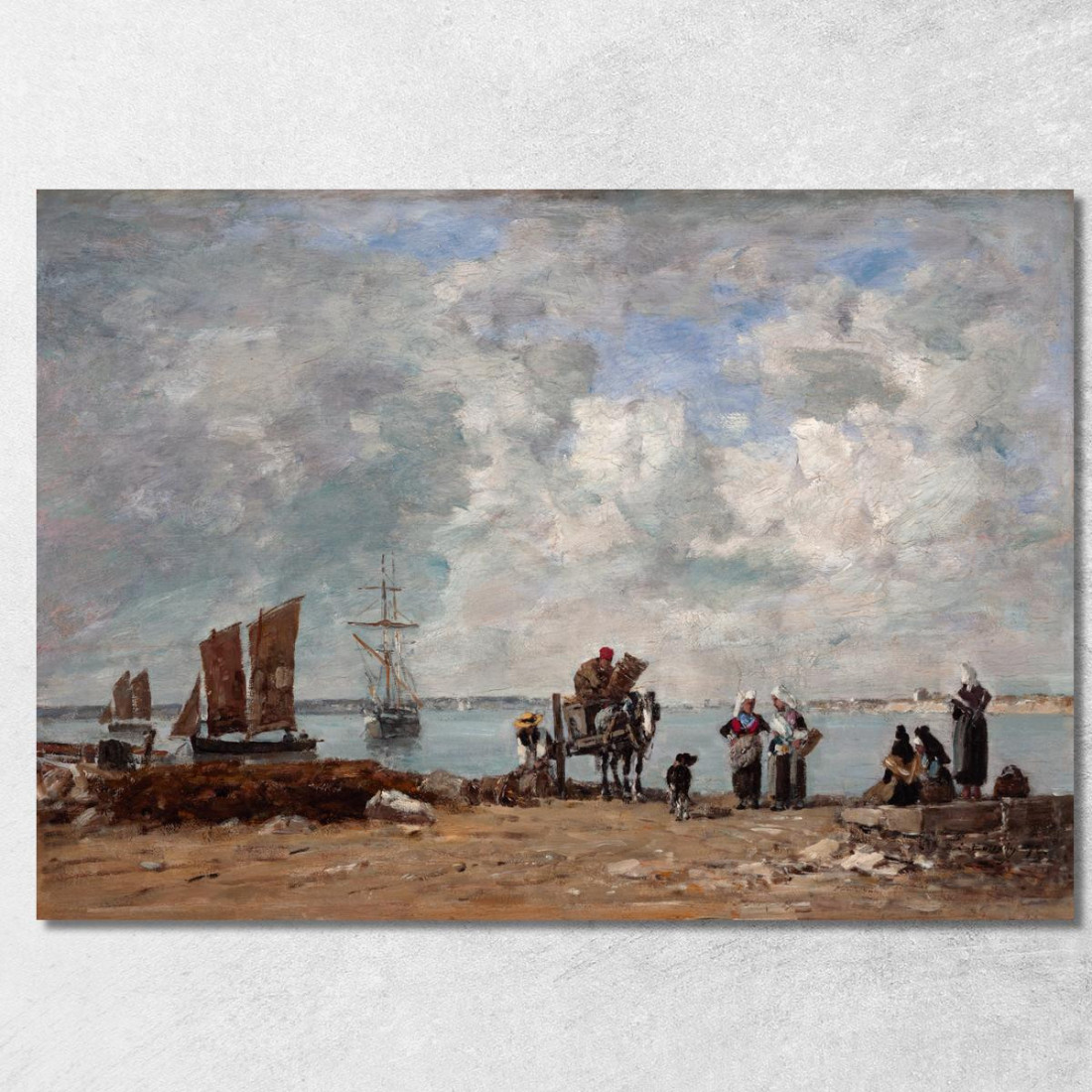 Mogli Di Pescatori In Riva Al Mare Eugène Boudin ebd48 quadro stampato su tela