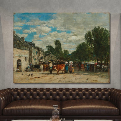 Fiera In Bretagna Eugène Boudin ebd50 quadro stampato su tela
