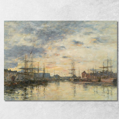 Fecamp – Il Bacino Al Tramonto Eugène Boudin ebd51 quadro stampato su tela